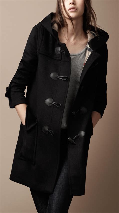 womens burberry duffle coat|burberry wool cashmere tailored coat.